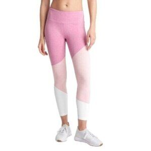 NWT GAP | French Pink Heather GFast 7/8 Colorblock Cotton Leggings Size Medium